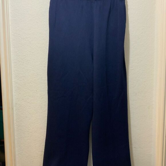 St John Sport Pants Womens Size S Blue Knit Capri Pull On Drawstring Pockets - Picture 3 of 7
